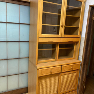 食器棚　最大2千円で譲ります！幅約90㎝送料込♪