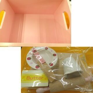 マザーガーデン/mother garden おままごとセット おもちゃ箱付き 野いちご 木箱  小物付き キッチンツール  札幌市 西岡店の画像