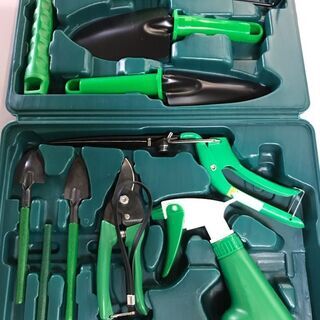 セール中につき、2割引きで販売中！1,628円→1,302円　ガーデンツール　10ピースセット　ガーデニング　道具　専用収納ケース付き　庭　園芸　手入れの画像