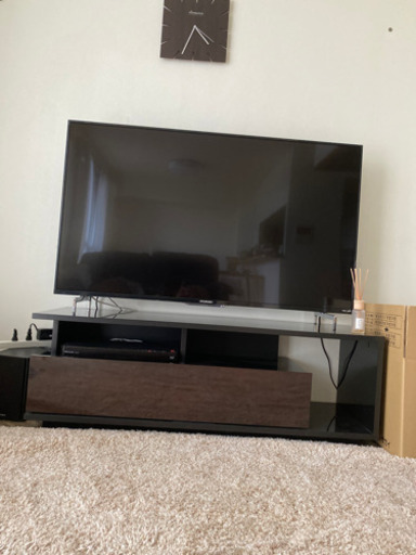 テレビ台ボード　ブラック×ブラウン