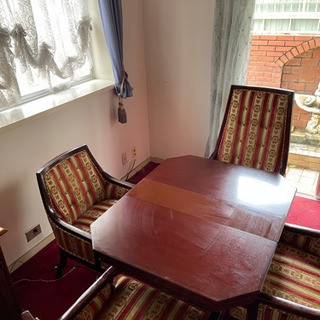 最終値下 アンティーク ヨーロピアンダイニングテーブルセットの画像