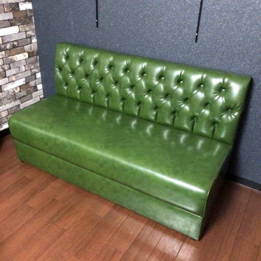 ソファ　チェスターフィールド　グリーン　ビンテージ　大幅値下げ