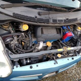 希少！4気筒！格安！広島発！綺麗！SUBARU　R2　内外装綺麗！4気筒エンジン スーパーチャージャー！ 2WD オートマチック車　ナビETC 付き！社外15インチアルミタイヤ山バリ山！の画像
