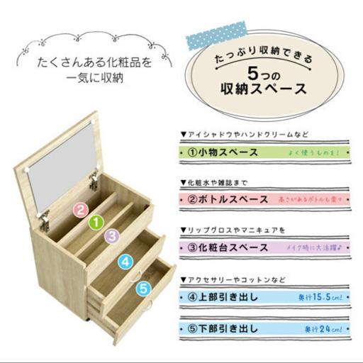【値下げ】メイクドレッサー(かわいい、移動できる、目立った傷汚れなし)