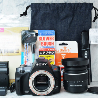 初心者向け○Wi-Fi転送○純正レンズキット○ソニー α330 1ヶ月動作