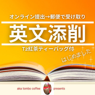 英文添削（オンライン提出→郵便受取）T2紅茶ティーバッグ付