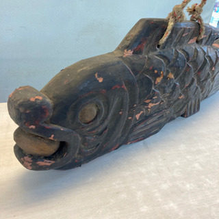 木彫鯉☆87316看板W760