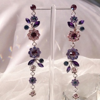 パープルピアス　大きいピアス