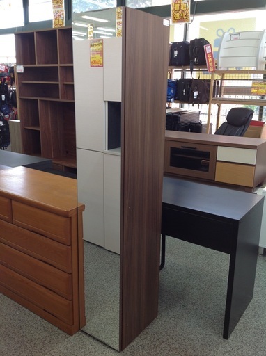 ダークブラウン 木製 ミラー付き シューズボックス FML-30 【9650037】