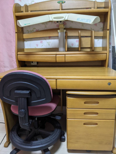 学習机、袖机付、椅子付