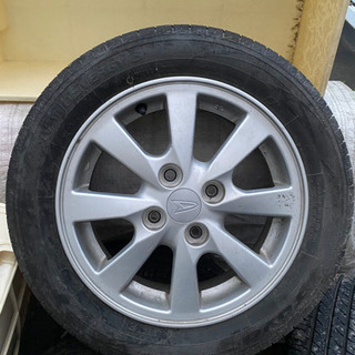 タイヤ付きアルミ　8部山　ムーブ純正　155/65R14