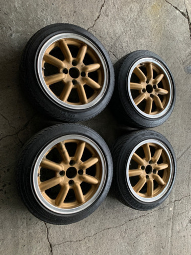 ⭐️ワタナベ　ブラックレーシング風　14インチタイヤホイールセット⭐️155/55R14 4穴