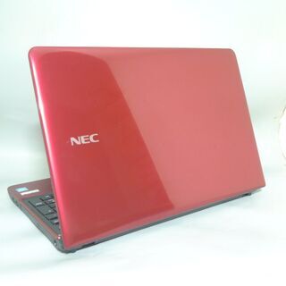 新品SSD-256G レッド ノートパソコン 中古良品 15.6型 NEC PC-LS150MSR Core i7 4コア 8GB DVDRW 無線 webカメラ Windows10 Office済の画像