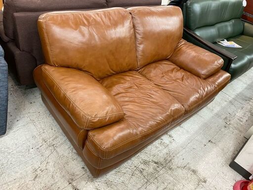 商談中【愛品館 江戸川店】ニトリ　２P　本革ソファ　ソファ　ID:156-008937-007　配送可　代引き配送可