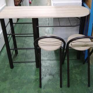 弘益　ハイテーブル3点セット　120×40×89