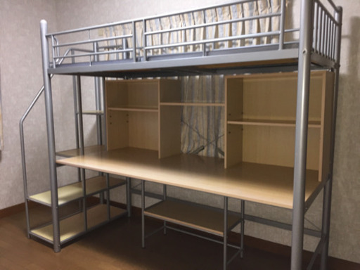 【お取引中】階段付きロフトベッド　デスクワーク可