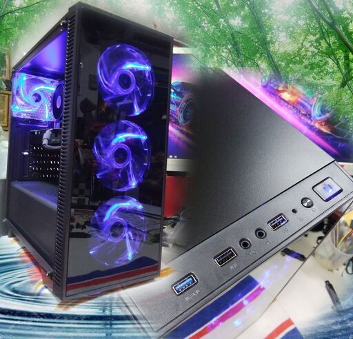 (完売御礼)くまねず《姫路》男心をくすぐるブルーLED4基装備(新品ケース)☆SSD500GBゲーミングPC