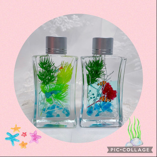 ハーバリウムのミニボトル🌸レイヤーカラー🌸