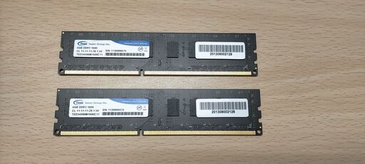 ＊＊Team Group DDR3-1600 メモリ 4GB 2枚＊＊送料無料＊＊