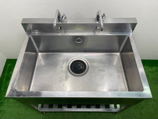 業務用　ステンレス　１層シンク流し台 　蛇口付き　店舗　飲食店　Ｗ９００ｘＤ６００ｘＨ８００ｍｍ