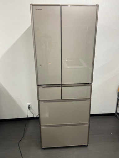 美品 激安 ガラストップ‼️HITACHIガラストップノンフロン冷凍冷蔵庫6ドアR-G4800E