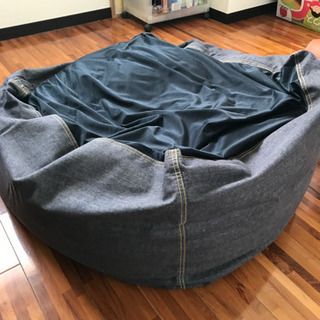 無印良品　ビーズソファ　デニム