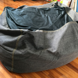 無印良品　ビーズソファ　デニムの画像