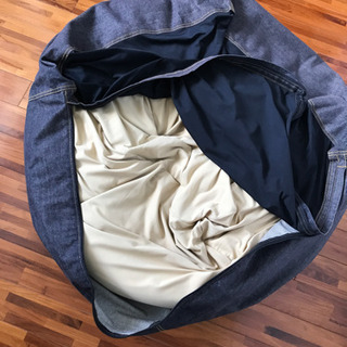 無印良品　ビーズソファ　デニムの画像