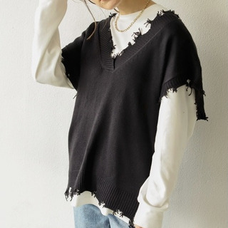新品未使用　Auntie Rosa Holiday　フリンジニッ...