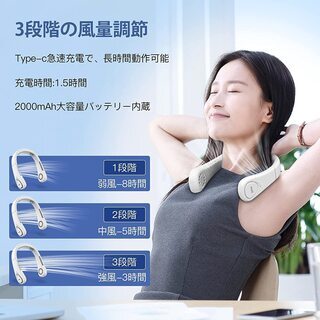 折りたたみ式 首掛け扇風機で快適な生活を！の画像