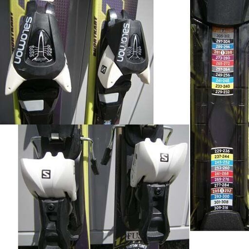 salomon サロモン 125cm ショートスキー 2点セット+ケース 板 SHORTKART/ビンディング L10 ブラック×イエ