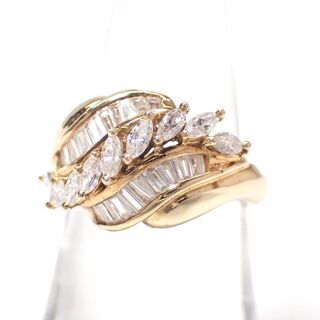 E457 18K リング ダイヤ 0.55ct 0.45ct 5.8g 13号