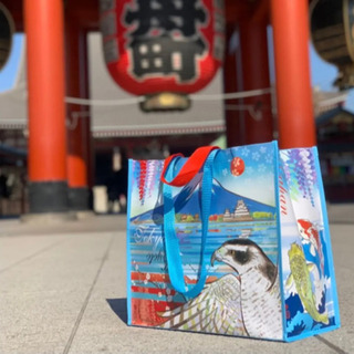 レジャーシート　コストコバッグ　鷹　富士山　鯉　風水　着物　浴衣　和柄　日本の画像