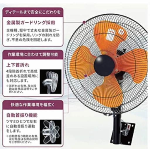 激安　新品　ナカトミ 45cm 羽根簡単取付　3段階風量 大風量　壁掛け　扇風機