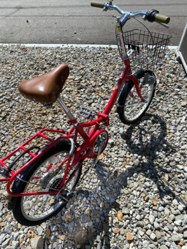 折りたたみ自転車　赤