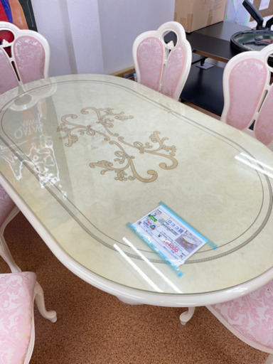 ロココ調ダイニングセット 6脚付 参考価格354564円 ￥164000円税込
