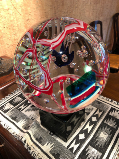 イタリアのムラーノ島で購入した希少な気泡入りのガラス球