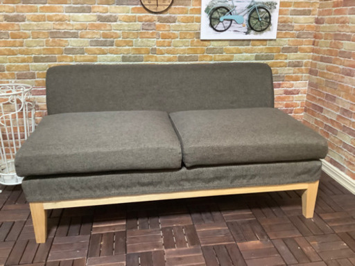 ☑️ジモ売約済み【ジモ割り10%→￥13,320】新品に近いニトリ天然木ナチュラルソファー全面クリーニング済　エスハウス