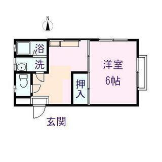 一箕町墓料　会津短期大学近く　1K　2F  東向き  家賃25,...