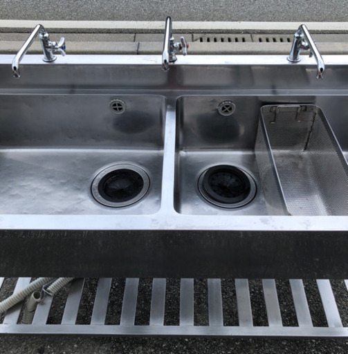 ⭐︎中古品　2槽シンク　15000×600×800 厨房機器⭐︎