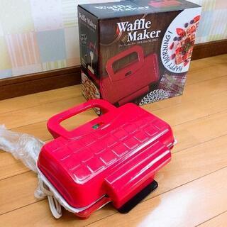 新品未使用☆ワッフルメーカー 赤