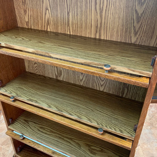 【値下げしました】配送可能！相談ください！収納 英国調 カントリー フラップチェスト 5段 キャビネット アンティーク調 飾り棚 本棚 検 三越 ブルージュの画像