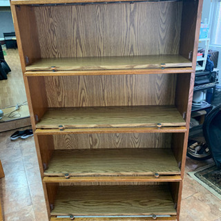 【値下げしました】配送可能！相談ください！収納 英国調 カントリー フラップチェスト 5段 キャビネット アンティーク調 飾り棚 本棚 検 三越 ブルージュの画像