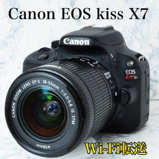 超人気●小型●初心者向け●Wi-Fi転送●キャノン EOS kiss X7 1ヶ月動作保証あり！