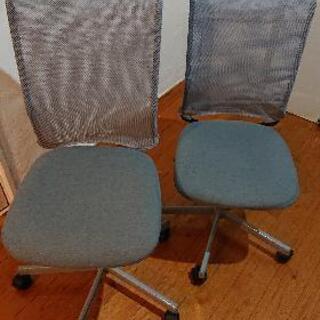 学習机 ツインデスク 2人用+ikea椅子2セット付きの画像