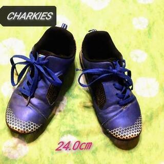 KIDSスニーカー　サッカートレーニングシューズ　靴　24.0㎝...