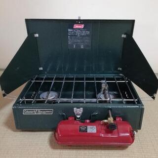 【セット価格で値下げ】【動作確認済】コールマン The POWERHOUSE ツーバーナーガスコンロ の画像