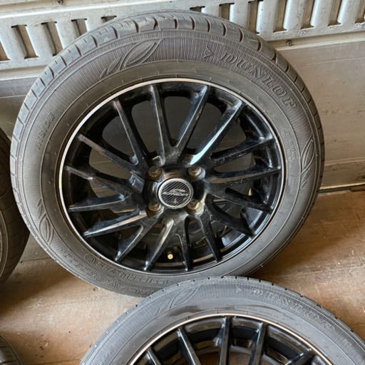 14インチ　軽自動車用　夏タイヤ　155/65R14 付き　ブラック　アルミホイール　ATEC シュナイダー　❷