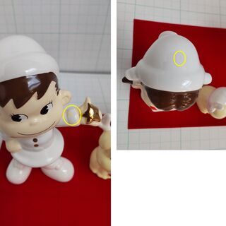 【さらにお値下げ中】【未使用・美品】ぺこちゃん　ぽこちゃん　ホワイトクリスマス（陶器）の画像