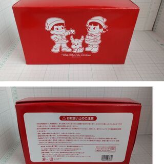 【さらにお値下げ中】【未使用・美品】ぺこちゃん　ぽこちゃん　ホワイトクリスマス（陶器）の画像
